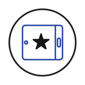 minimalista tecnología dispositivo icono representando digital logro y reconocimiento de calidad vector