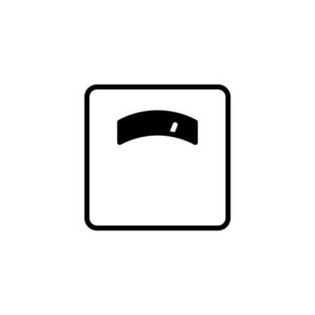 A minimalist illustration portraying a control knob icon within a squared frame suitable for user vector
