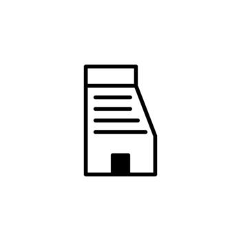 Abstract building illustration presenting architecture details on white background line drawing vector