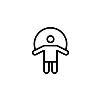 Abstract depiction of an individual with circular element enhancing symbolic representation vector