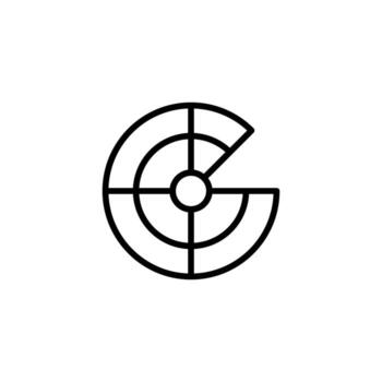 Abstract circular target with intersecting lines represents precision focus achievement and aim vector