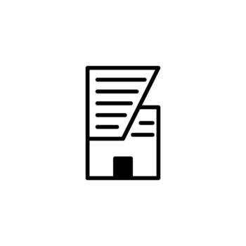 Abstract geometric skyscraper line drawing depicting modern architecture concept in graphic vector