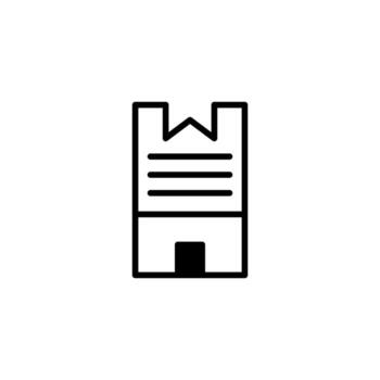 Abstract packaging icon illustrating purchase order with horizontal lines and unique design vector