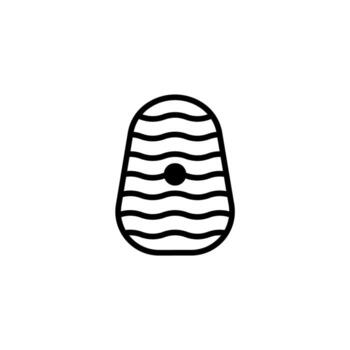 Abstract symbolic representation with undulating lines and a central dot evoking a sense of vector