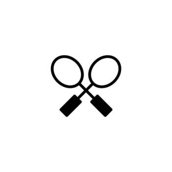 Badminton racquets crossed creating simple sporting design representing recreational activity vector