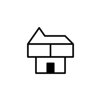 Conceptual outline illustration depicting a simple home or building symbol with clean lines design vector