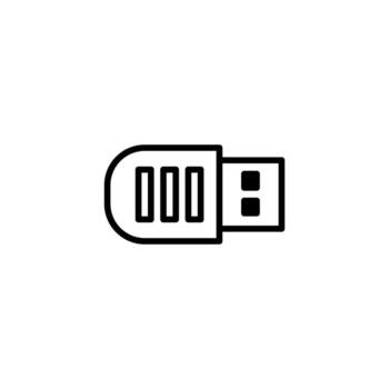 Depiction of portable universal serial bus equipment showcasing outline for modern data transfer vector