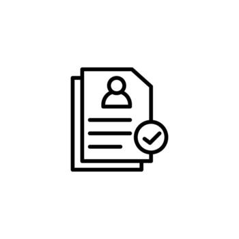 Document confirmation icon symbolizing identity verification process for secure transactions vector