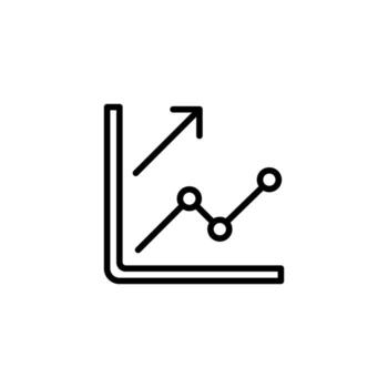 Illustrative graph of upward trends showing potential growth in various fields with visual vector