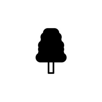 Isolated simplistic tree silhouette presents nature through bold form for creative applications vector
