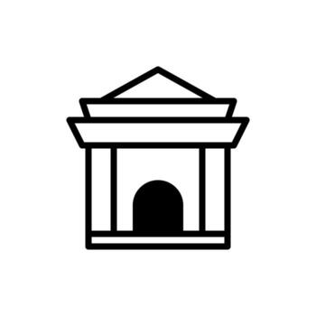 minimalista arquitectónico diseño presentando un estilizado edificio contorno con un atención en estructura vector