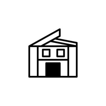 Minimalist building icon showcasing architectural concept with clean lines and modern design vector