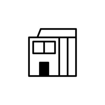 minimalista edificio ilustración representando un sencillo estructura diseño con limpiar líneas y vector