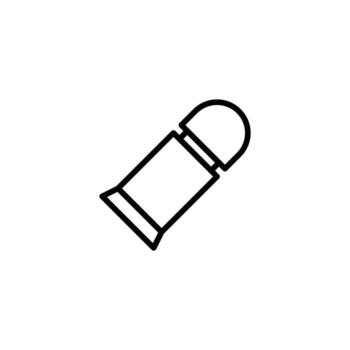 Minimalist bullet icon illustration showing concept for protection design element and ammunition vector