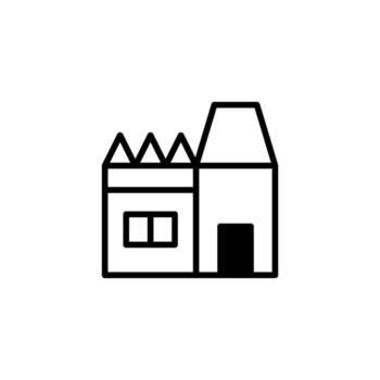 Minimalist outline illustration showcasing a quirky architectural design for a quaint building vector
