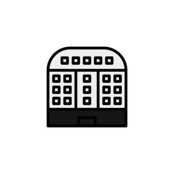 Minimalist rendering of a modern office building design with symmetrical windows evoking urban vector