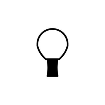 minimalista representación de un resumen luminiscente bulbo formar aislado con un negrita geométrico vector