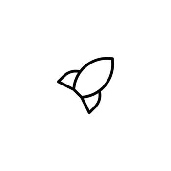 Minimalist rocket ship outline icon for startup ventures and innovative technology projects vector