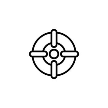 Minimalist target aiming icon represents precision focused strategy for business targeting precise vector