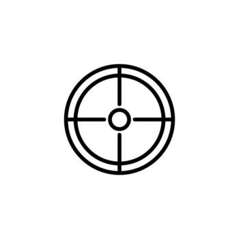 Minimalist target icon displaying precision guidance and focus for achieving set objectives with vector