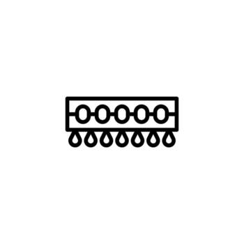 Schematic illustration demonstrating a process or device with continuous fluid release indicating vector