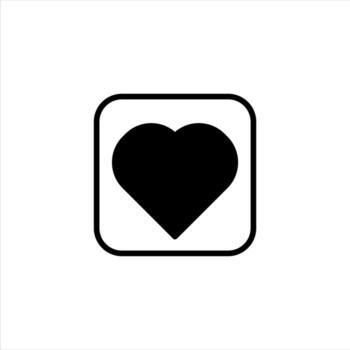 Simple affection gesture in black icon with rounded square frame displaying love symbol for vector
