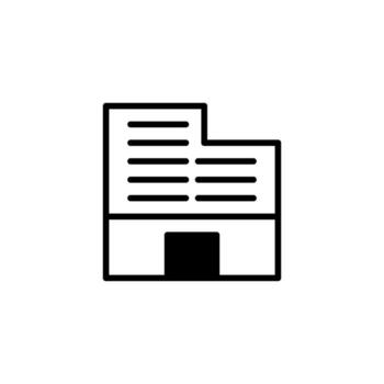 Simple architectural outline of a business center with stacked floors isolated on white vector