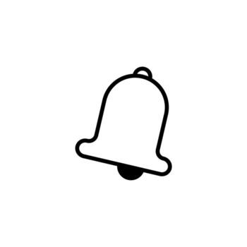 Simple bell notification icon represents alert sound messaging communication reminder message vector