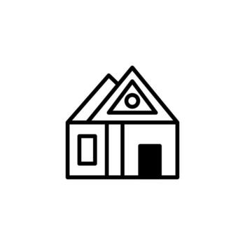 Simple house illustration showcasing architectural design elements in minimalistic style conveying vector