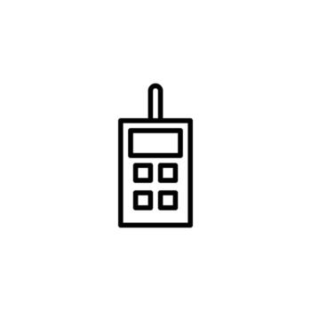 Simple line drawing of a portable radio communication device showcasing modern minimalistic vector