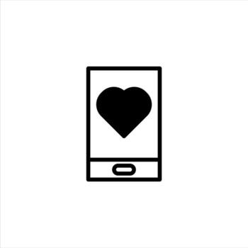 teléfono inteligente mostrando corazón símbolo ofertas conexión simbolizando digital afecto y romántico vector