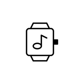 reloj inteligente mostrando música Nota icono representando audio funcionalidad en moderno usable vector