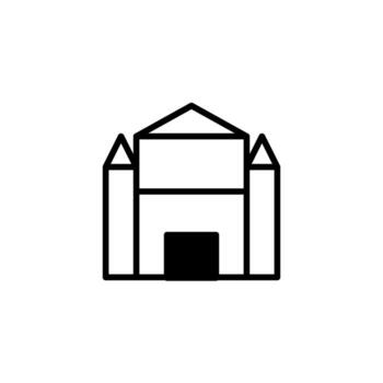 estilizado arquitectónico fachada ilustración con limpiar líneas demostración geométrico edificio forma para vector