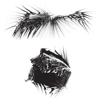 Black abstract spiky shapes white sharp vector