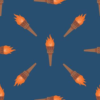 sin costura modelo con olímpico fuego. antorchas con fuego. interminable texturas para tu diseño vector