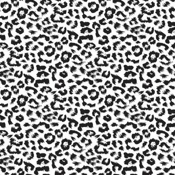 Seamless Black and White Animal Print Pattern, Abstract Leopard Texture illustration Background vector
