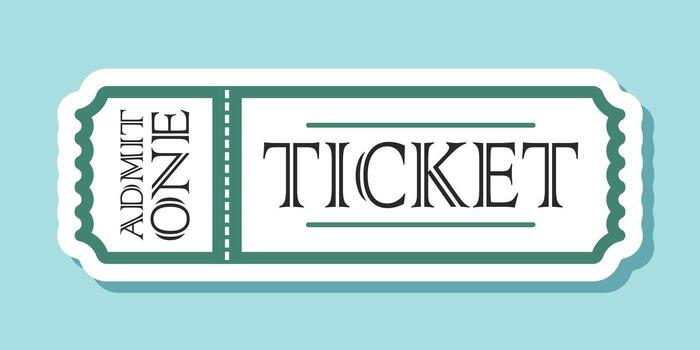 A ticket with the word one on it vector