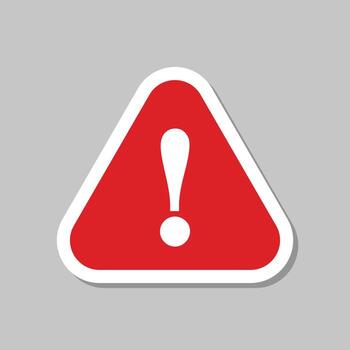 A red warning triangle with an exclamation mark vector