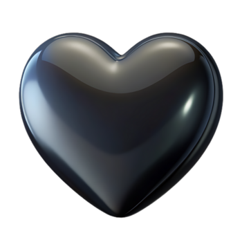 Glossy transparent heart shape against a transparent background png