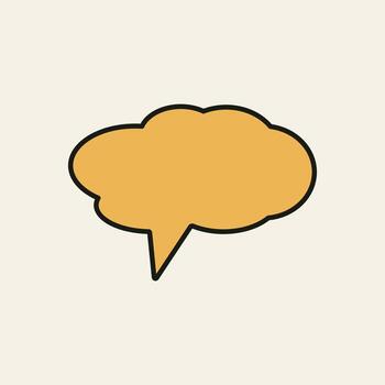 redondeado habla nube en ámbar tono, diseñado para visual señales en comunicación aplicaciones o ilustrativo diálogo escenas vector