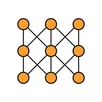 máquina aprendizaje neural red estructura con interconectado circular nodos en limpiar moderno estilo ilustración vector