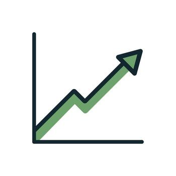 Illustration of Ascending Data Chart with Sharp Turns and Bold Green Arrow vector