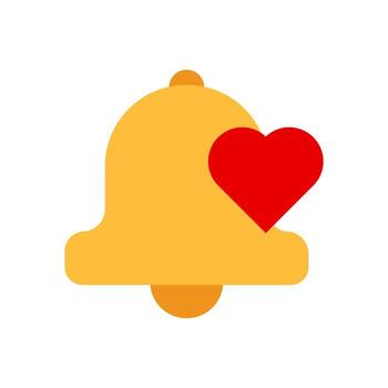 mínimo notificación campana con negrita rojo corazón cubrir sugerencia suscrito o favorito contenido alertas vector