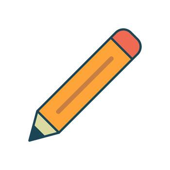 Minimalist Design of an Orange and Black Drawing Tool Symbolizing Content Editing or Text Modification Action vector