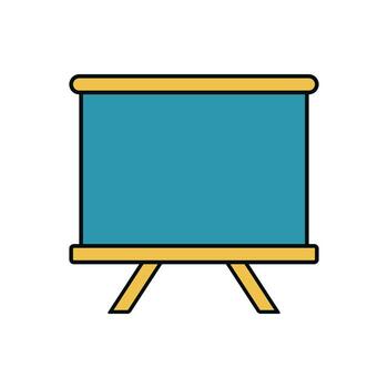 Flip Chart Easel with Clean Display Surface Simple Design on White Background vector
