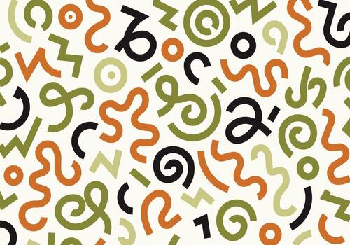 Playful Abstract Squiggle and Zigzag Line Art Composition vector