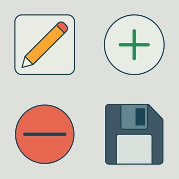Editing and saving icons vector