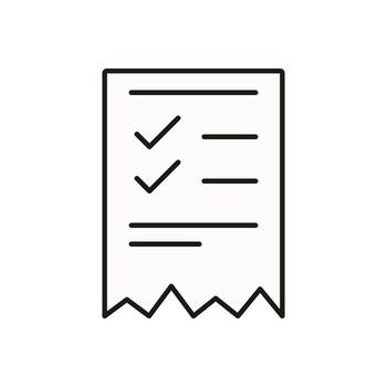 Illustration of a printed checklist featuring completed items on a jagged-edged sheet, ideal for productivity, planning, or billing themes vector