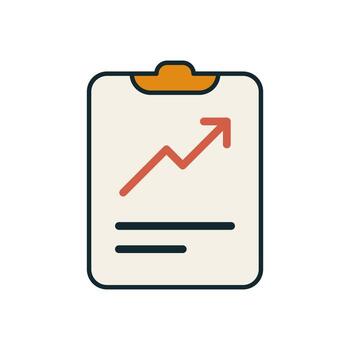 gráfico portapapeles icono con hacia arriba tendencias gráfico y resumen líneas, ideal para finanzas, kpi tableros de instrumentos, o analítico presentaciones vector