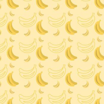 brillante arreglo de plátano íconos en varios estilos en un alegre amarillo antecedentes. esta modelo vitrinas un divertido y juguetón diseño Perfecto para con tema de frutas proyectos o decoración. vector